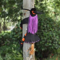 Crashing Witch into Tree Halloween Decoration