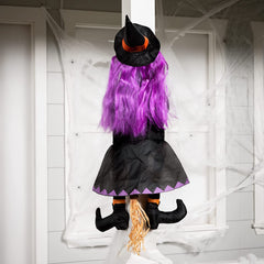 Crashing Witch into Tree Halloween Decoration