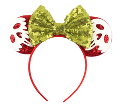 Halloween Mouse Ears Headband Sequin Bow Pumpkin Hair Hoop, Party Decoration Costume Headwear Hair Accessories for Women Girls (Halloween 1)