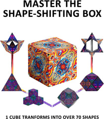 Shape Shifting Box - Award-Winning, Patented Fidget Cube w/ 36 Rare Earth Magnets - Extraordinary 3D Magic Cube –  Cube Magnet Fidget Toy Transforms Into Over 70 Shapes