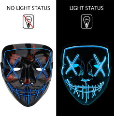 Halloween Mask LED Light up Mask for Festival Cosplay Halloween Costume Masquerade Parties,Carnival,Gifts