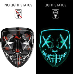 Halloween Mask LED Light up Mask for Festival Cosplay Halloween Costume Masquerade Parties,Carnival,Gifts