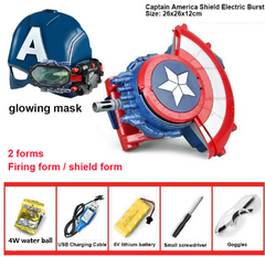 Marvel Captain America Shield Gun Gel Blaster Splatter Ball Launcher Halloween Cosplay Toys for Kids Birthday Christmas Gift