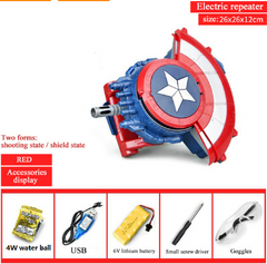 Marvel Captain America Shield Gun Gel Blaster Splatter Ball Launcher Halloween Cosplay Toys for Kids Birthday Christmas Gift