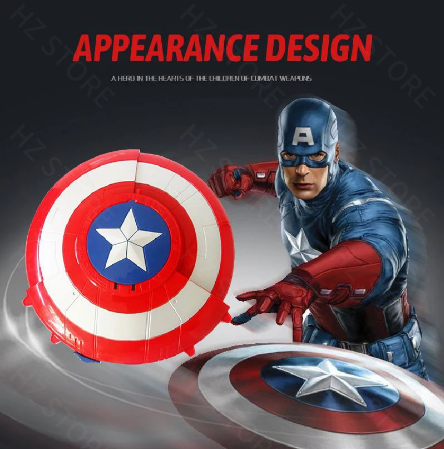 Marvel Captain America Shield Gun Gel Blaster Splatter Ball Launcher Halloween Cosplay Toys for Kids Birthday Christmas Gift