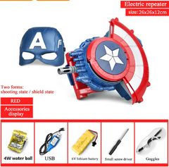 Marvel Captain America Shield Gun Gel Blaster Splatter Ball Launcher Halloween Cosplay Toys for Kids Birthday Christmas Gift