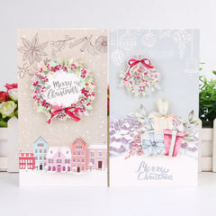 8PCS Christmas Card 3D Three-dimensional Christmas card