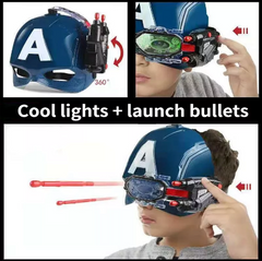 Captain America Shield Helmet Launcher Toys Soft Bullets Gun Hero Action Figure Party Cosplay Prop Children Birthday Gift