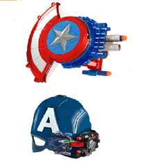 Captain America Shield Helmet Launcher Toys Soft Bullets Gun Hero Action Figure Party Cosplay Prop Children Birthday Gift