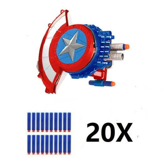 Captain America Shield Helmet Launcher Toys Soft Bullets Gun Hero Action Figure Party Cosplay Prop Children Birthday Gift