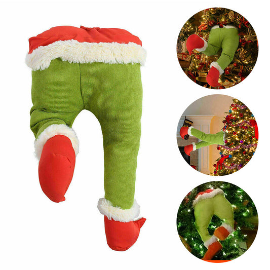 Christmas Elf Body Tree Decorations Elf Head and Arms for Christmas Tree  Stole Christmas Elf Stuffed Leg Stuck Tree