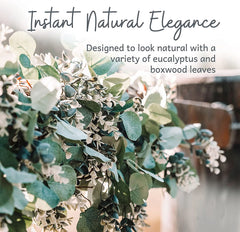 Eucalyptus Garland - Lush, Natural Looking Artificial Faux Greenery Garland Vine for Wedding Decor, Table Runner, Mantle. Abundant Textured Boxwood, Silver Dollar Eucalyptus Leaves