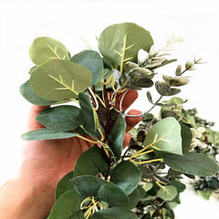 Eucalyptus Garland - Lush, Natural Looking Artificial Faux Greenery Garland Vine for Wedding Decor, Table Runner, Mantle. Abundant Textured Boxwood, Silver Dollar Eucalyptus Leaves