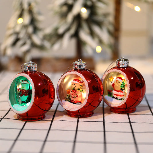 Electroplated Balls Christmas gift plastic light-up Christmas ball Christmas tree hanging decoration gifts