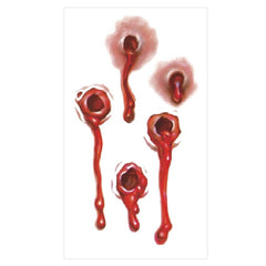 Horror Realistic Fake Bloody Wound Stitch Scar Scab Waterproof Temporary Tattoo Sticker Halloween Masquerade Prank Makeup Props Accessories-5PC