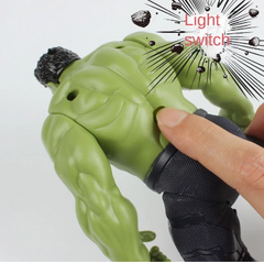 17Cm Marvel Spiderman Hulk Ironman Anime Action Figure Toy Christmas Gift Pvc Movable Joints Luminous Doll Collection Model Toys