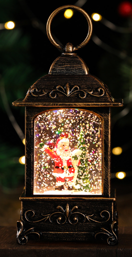 Fall Snow Globe Lantern, Thanksgiving Lighted Lantern, Swirling Glitter Snow Globe for Fall Harvest Day, Home Fall Decor, Ornaments Halloween and Gift