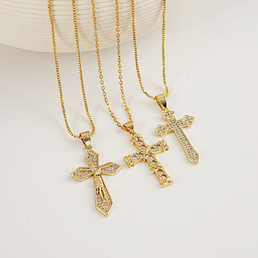 Cross Necklace Faith Pendant Dainty Chain Minimalist Simple Necklace