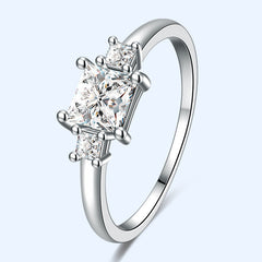 Moissanite Square Diamond Princess Simulation Ring Four Prong Square Hand Ring