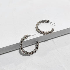 Fashion Twisted Rope Round Hoop Earrings