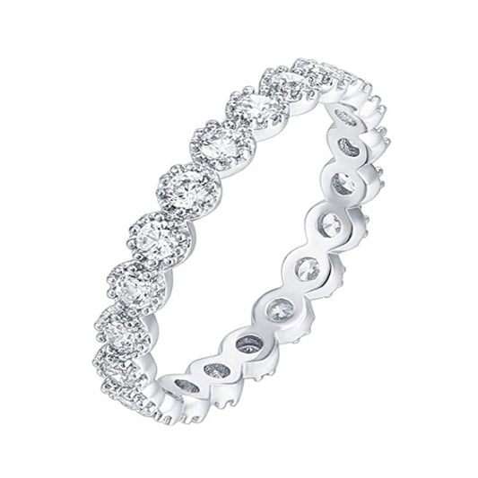 Cubic Zirconia Band Eternity Bands  Rings for Women Hand Ring