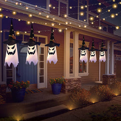 HallSpider Weboween Decorations Outdoor Decor Hanging Lighted Glowing Ghost Witch Hat Halloween Decorations Indoor Outside Ornaments