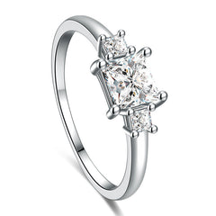 Moissanite Square Diamond Princess Simulation Ring Four Prong Square Hand Ring