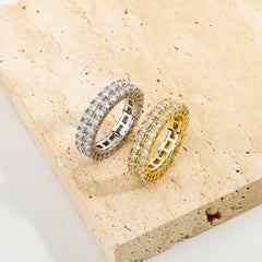 Double rows Ring Hand Ring for Women Hand Ring