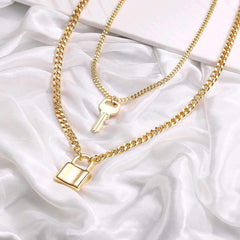 Dainty Layered Necklace, Handmade 14K Gold Plated Pendant Necklace