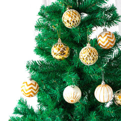 30PCS Christmas Balls Ornaments Gold&White Painted Shatterproof Festive Wedding Hanging Ornaments Christmas Tree Decoration