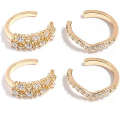 4 pcs Cuff Earrings for Women - No Piercing Cartilage Ear Cuff  Ear Clip Wrap Around Earring for Girls