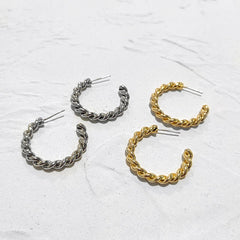 Fashion Twisted Rope Round Hoop Earrings