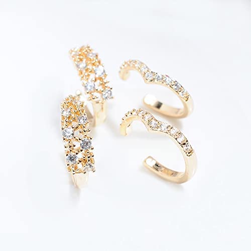 4 pcs Cuff Earrings for Women - No Piercing Cartilage Ear Cuff  Ear Clip Wrap Around Earring for Girls