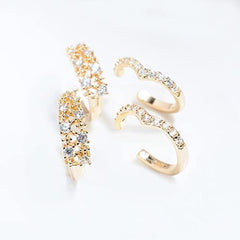 4 pcs Cuff Earrings for Women - No Piercing Cartilage Ear Cuff  Ear Clip Wrap Around Earring for Girls