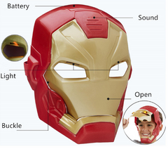 Avengers Marvel Iron Man Flip FX Mask with Flip-Activated Light and Sound Effects for Costume and Role-Play Dress Up