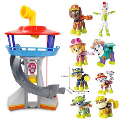 Paw Patrol - The Lookout Playset with seven dogs and a captain