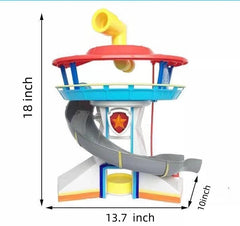 Paw Patrol - The Lookout Playset with seven dogs and a captain