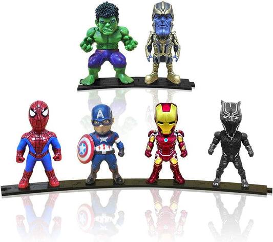 Action Figures, Anime Figures, Mini Action Figures for Boys, 6 Pack Hero Series Set Figures with Bases, PVC Figure Doll with 6 Popular Classic Characters Figures Ages 3 and up