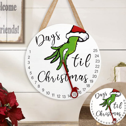 Christmas Decorations Indoor and Outdoor | 2022 Christmas Countdown Advent Calendar for All Ages | 12'' Wooden Christmas Wreath with Easel for Door Wall Mantel Decor | Christmas Welcome Sign