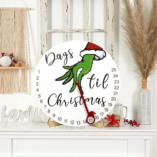 Christmas Decorations Indoor and Outdoor | 2022 Christmas Countdown Advent Calendar for All Ages | 12'' Wooden Christmas Wreath with Easel for Door Wall Mantel Decor | Christmas Welcome Sign