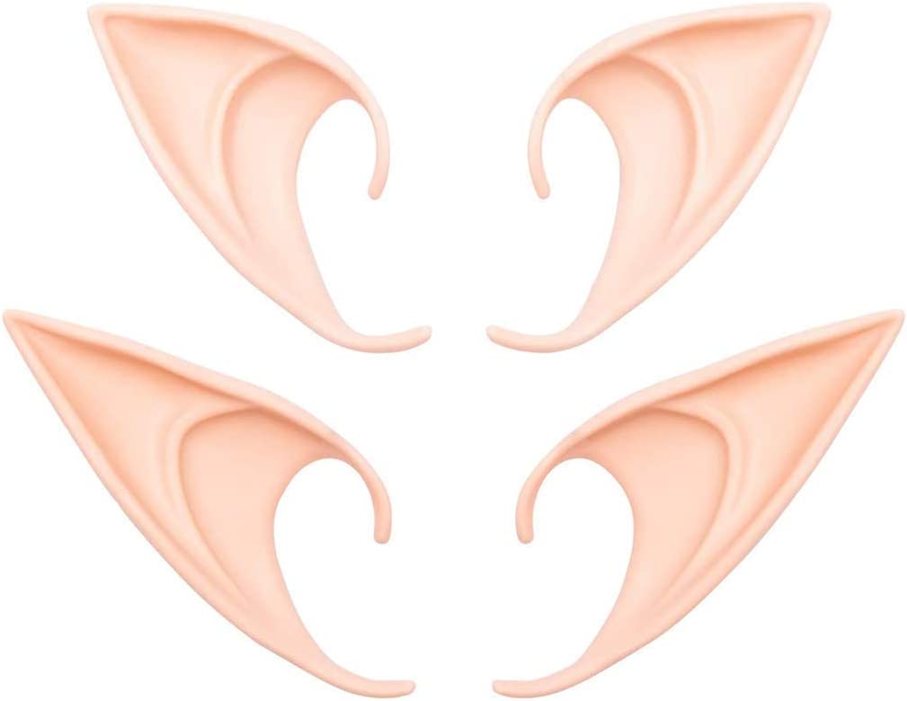 Cosplay Fairy Pixie Elf Ears - Soft Pointed Tips Anime Party Dress Up Costume Masquerade Accessories for Halloween Christmas Party ,2 Pair