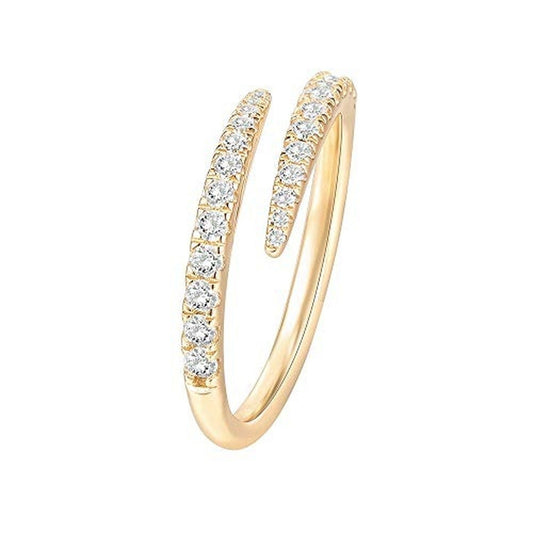 Cubic Zirconia Open Twist Hand Ring Eternity Band for Women