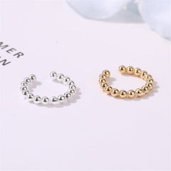 Cubic Zirconia Sparkling Round Huggie Ear Cuff Gold Earrings for Women | Clip On Cartilage