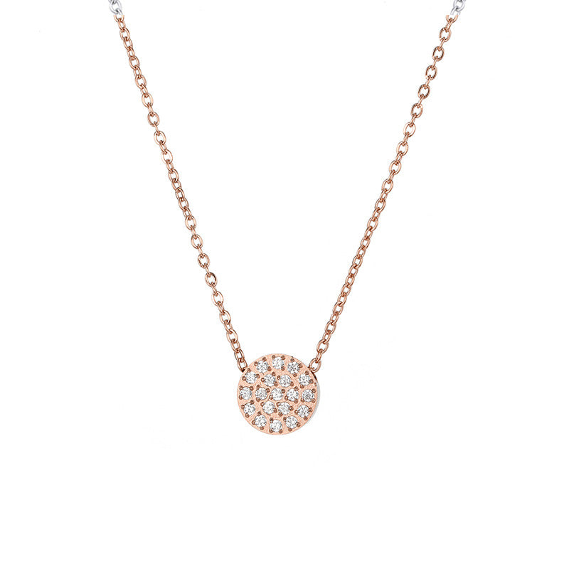 Tiny Dot Pendant Necklace Dainty Round Choker Necklace