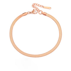 Flat Snake Chain Link Dainty Anklet