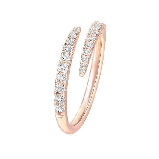 Cubic Zirconia Open Twist Hand Ring Eternity Band for Women