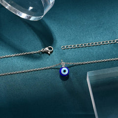 Evil Eye Necklace Chain Blue Eyes Amulet Pendant Necklace