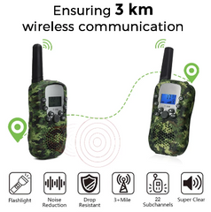 2022 New Kids Walkie Talkie Handheld Transceiver Highlight Phone Radio Interphone 3KM Mini Toys Talkie Walkie Gifts