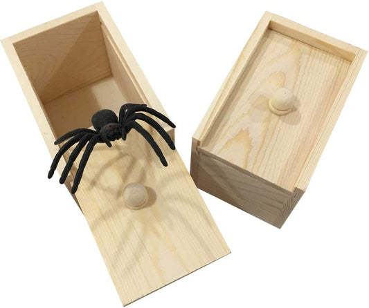 Rubber Spider Prank Box，Handcrafted Wooden Surprise Box Prank, Spider Money Surprise in a Box ,Prank Stuff[Upgraded Version]