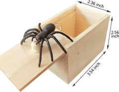 Rubber Spider Prank Box，Handcrafted Wooden Surprise Box Prank, Spider Money Surprise in a Box ,Prank Stuff[Upgraded Version]